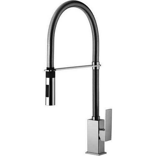 Elle Effe Kitchen Sink Mixer 1 Hole & Swivel Spout & Hand Shower & 2 Stainless Steel Hoses Chrome