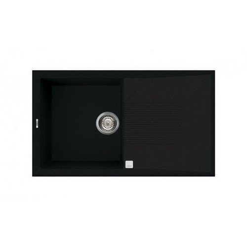 Tekno Insert Topmount Single Bowl Sink Granitek Reversible Black With Waste Kit & Overflow