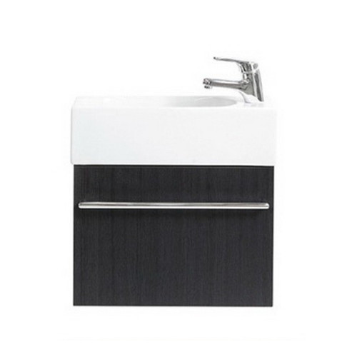 Boston Metro Wall Hung Vanity 500mm 1 Door Right Hinge 1 Tap Hole Charred Oak