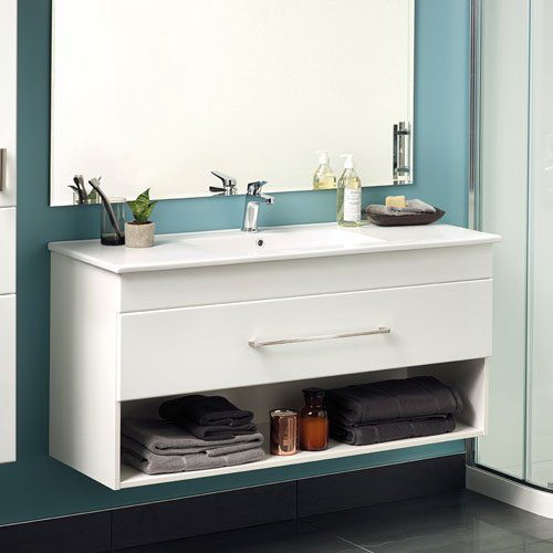Cashmere Floor Standing Vanity 1200mm Double Drawer Ultra Gloss White 4CAS120DG