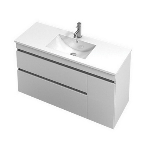 Lulu Wall Hung Vanity 1200 2 Drawers 1 Door White 4455-W