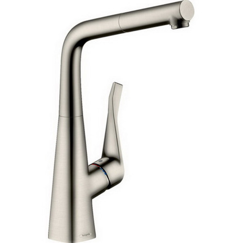 Metris M71 Single Lever Kitchen Mixer 320 Pull-Out Spray 1 Jet Stainless Steel 14821800