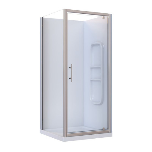 Brighton Shower Enclosure 2 Sided Square Side Moulded 900 x 900 x 1950mm Chrome