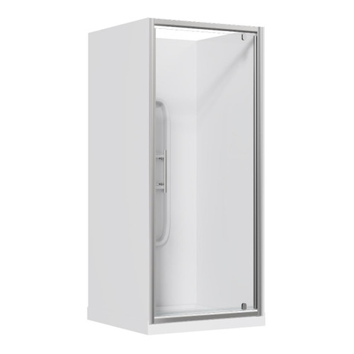 Brighton Shower Enclosure 3 Sided Side Moulded Wall 1000 x 1000mm Chrome