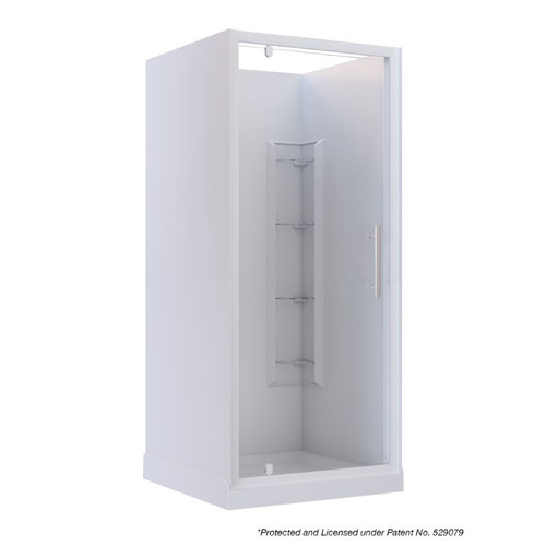 Brighton Shower Enclosure Square 3 Sided Corner Moulded 1000 x 1000 x 1950mm White