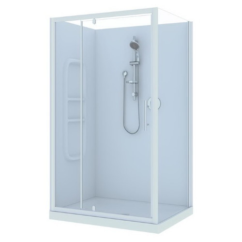 Brighton Shower Enclosure 2 Sided Side Moulded Wall Left White 1200 x 900 x 1950mm