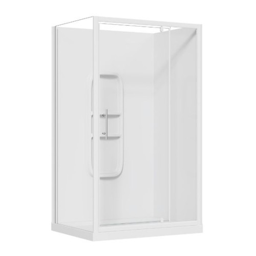 Brighton Shower Enclosure 2 Sided Rectangular Side Moulded 1200 x 900 x 1950mm White