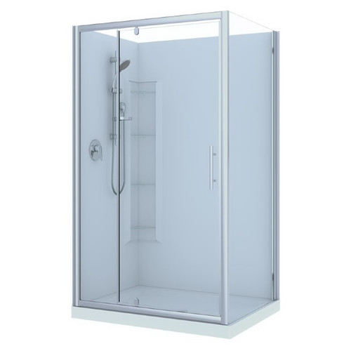 Brighton 2 Sided Chrome Corner Moulded Wall Left Shower Enclosure 1200 x 900 x 1950mm