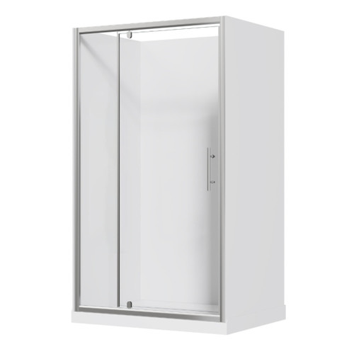 Brighton Shower Enclosure 3 Sided Flat Liner 1200 x 900 x 1950mm Centre Drain Chrome