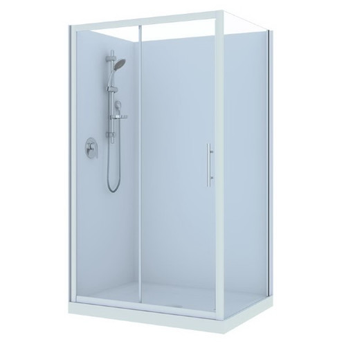 Brighton Shower Enclosure 2 Sided Left 1200 x 900 x 1950mm White Flat Wall