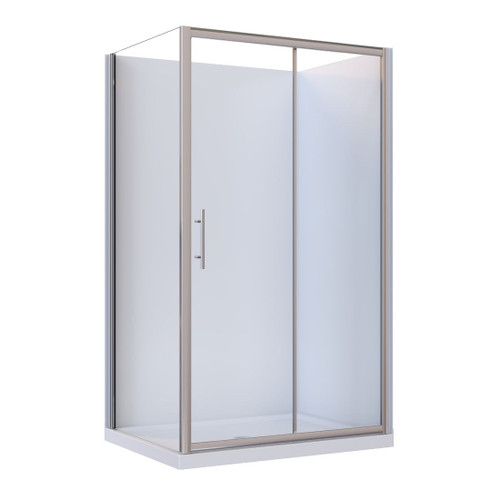 Brighton Shower Enclosure 2 Sided Sliding Door Flat 1200 x 900 x 1950mm Chrome