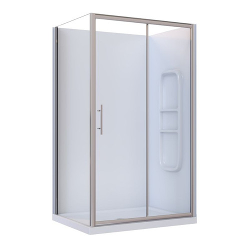 Brighton Shower Enclosure 2 Sided Sliding Door Side 1200 x 900 x 1950mm Chrome