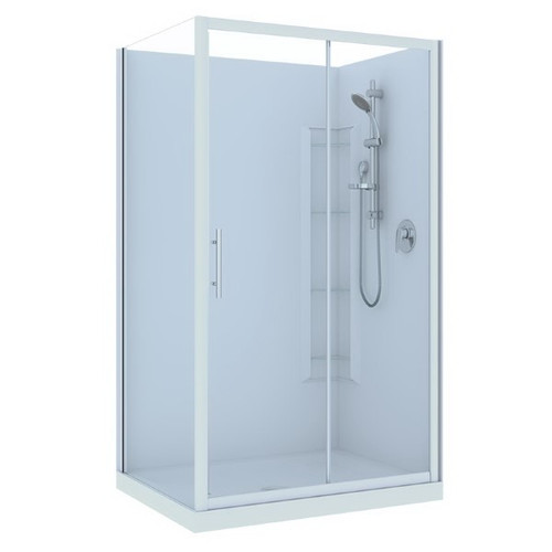 Brighton Shower Enclosure 2 Sided Corner Moulded Wall White 1200 x 900 x 1950mm