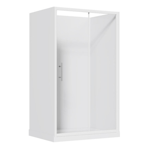 Brighton Shower Enclosure Rectangular 3-Sided Sliding Flat Wall 1200 x 900 x 1950mm White