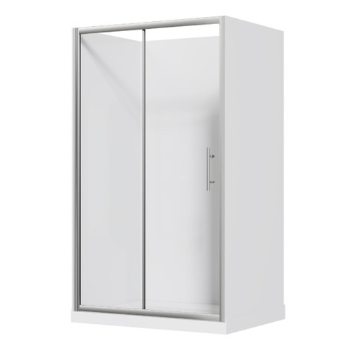 Brighton Shower Enclosure Rectangular 3-Sided Sliding Flat Wall 1200 x 900 x 1950mm Chrome