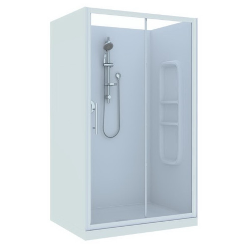 Brighton Shower Enclosure Rectangular 3-Sided Sliding Side Moulded 1200 x 900 x 1950mm White