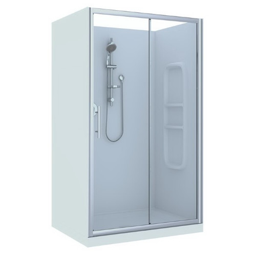 Brighton Shower Enclosure 3 Sided Side Moulded Wall 1200 x 900 x 1950mm Chrome