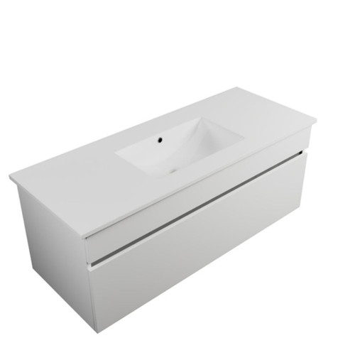 Armada Wall Hung Vanity 1 Drawer 1200mm White ARM120DWH