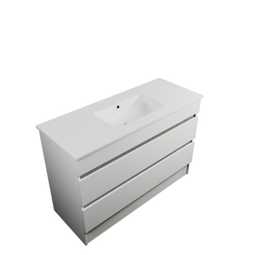 Armada Floor Standing Vanity 2 Drawer 1200mm White Gloss
