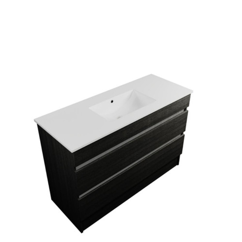 Armada Floor Standing Vanity 2 Drawer 1200mm Black Rift
