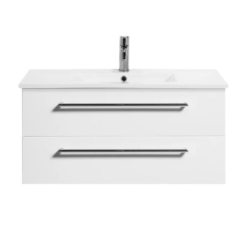 Boston Wall Hung Vanity 2 Drawer 900mm White Gloss