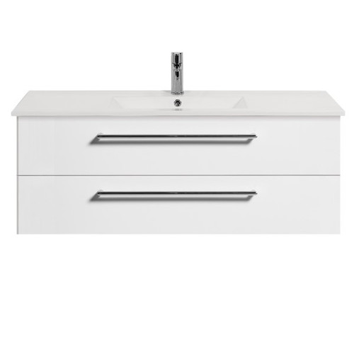 Boston Wall Hung Vanity 2 Drawer 1200mm White Gloss