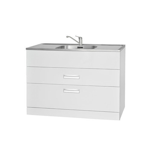 LAUNDRY TUB 2 DRAWER CABINET 1200MM AQ STUDIO1200