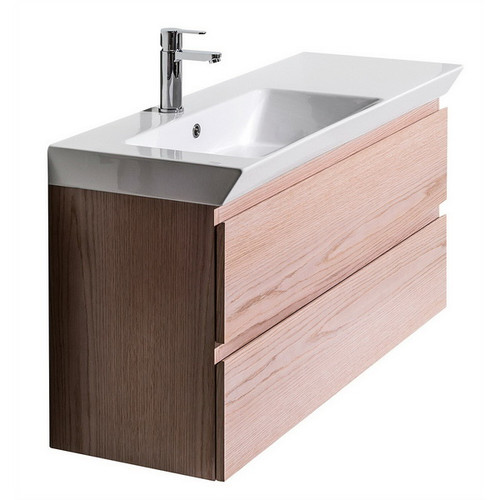 Edge Wall Hung Vanity 2 Drawers Timber Veneer 920 x 572 x 415mm EG910D2T