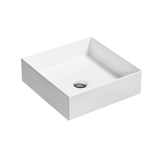 Mica Square Countertop Basin 393mm White 90011T-0
