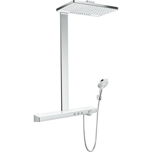 Rainmaker Select Showerpipe 460 2 Jet With Thermostat White/Chrome 27109400