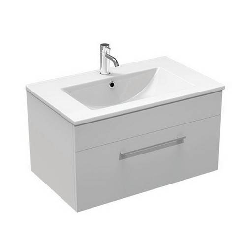 Mia Wall Hung Vanity 750mm 1 Drawer White Gloss