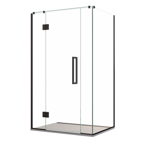 Acclaim Tile Shower 2 Sided Recessed Channel Drain Black 1100 x 1100mm