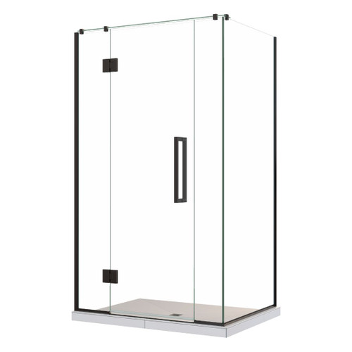Acclaim Tile Shower 2 Sided Centre Waste Black LH 1200 x 900mm
