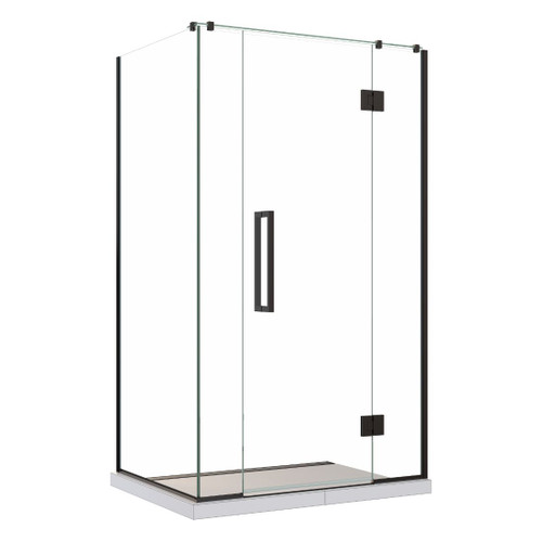 Acclaim Tile Shower 2 Sided Hobbed Channel Drain Black RH 1200 x 900mm
