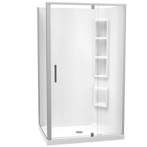 Millennium Rectangle Shower 1200 x 900mm 2-Sided Moulded Wall Centre Waste Satin 1ML2S29SMC2X