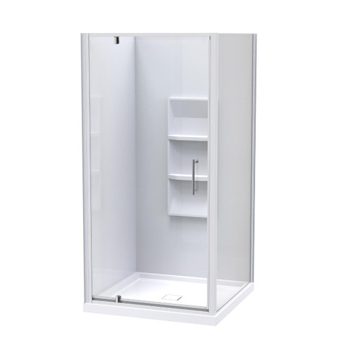 Eclipse Shower Enclosure 1000mm Square 2-Sided Moulded Wall Bar Handle 1EC2W11SMS1X