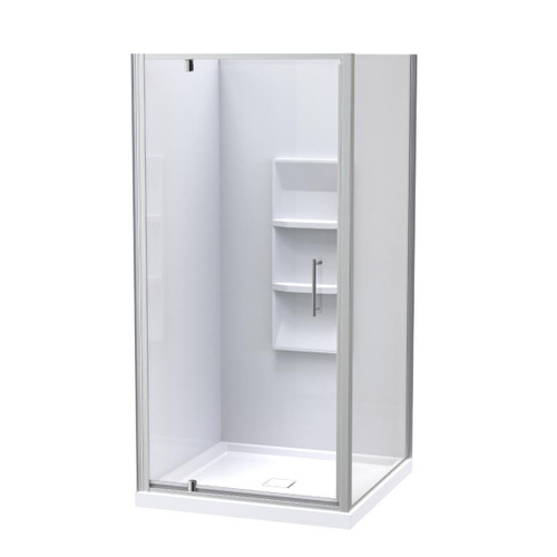 Main Image Eclipse Shower Enclosure 1000mm Square 2-Sided Moulded Wall 1EC2S11SMS1X