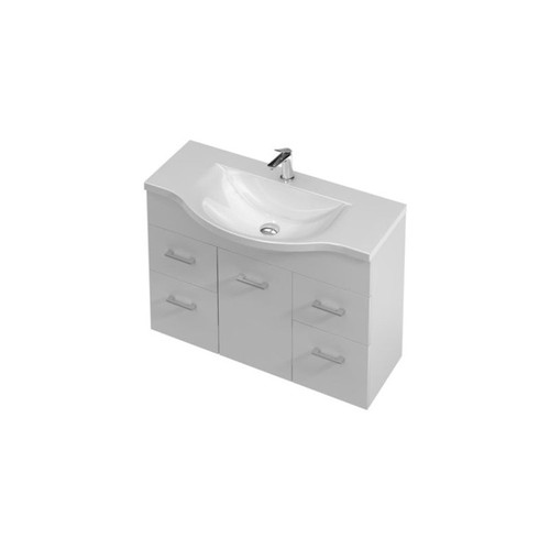 Casa Wall Hung Vanity 900 2 Drawers 3 Doors White 2834-W