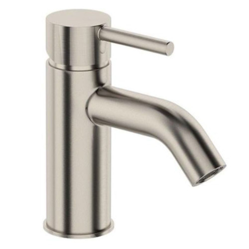 Uno Basin Mixer Curved Spout Brushed Nickel