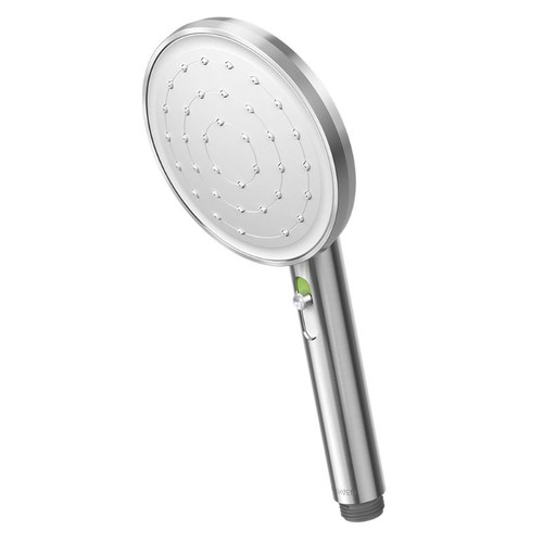 VJet Turoa Shower Handset Stainless Steel and White TUHSSSWH