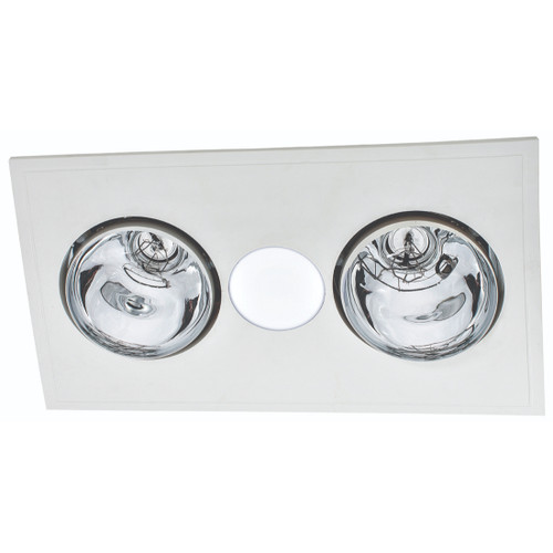 Satin Heat Fan Light 2 Heat Lamp White 125mm
