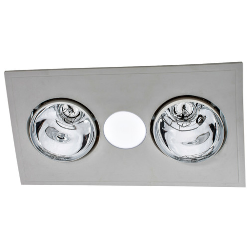 Satin Heat Fan Light 2 Heat Lamp Silver 125mm