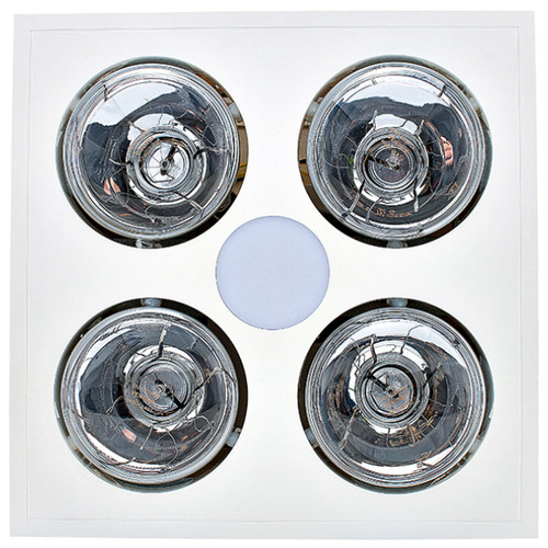 Satin Heat Fan Light 4 Heat Lamp White 125mm