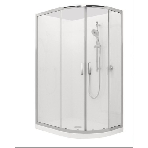 Valencia Elite Shower Round Sliding 12 x 9 White Flat LH Centre Waste 706765A-0