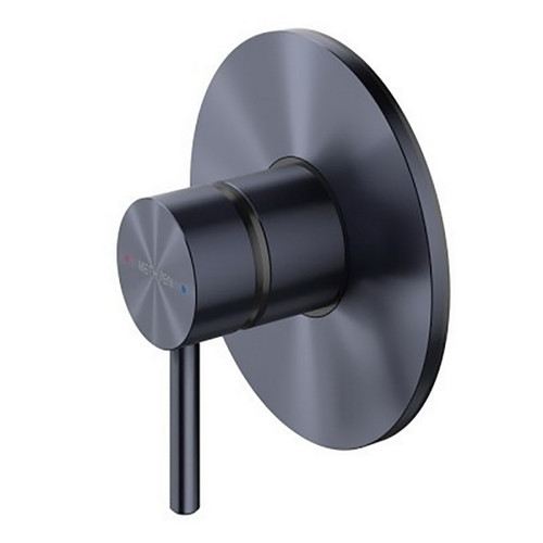 Turoa Shower Mixer With Large Faceplate Brushed Gunmetal Black TUHPSLGM