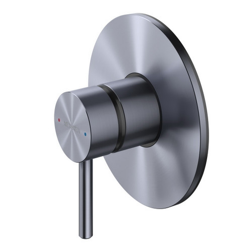 Turoa Shower Mixer With Large Faceplate Brushed Graphite TUHPSLGR