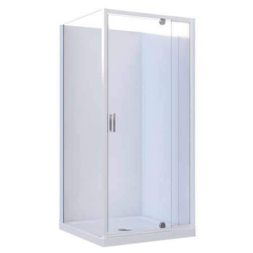 TradePro Acrylic 2-sided Shower 1000 x 1000mm Flat Wall White TRA8983