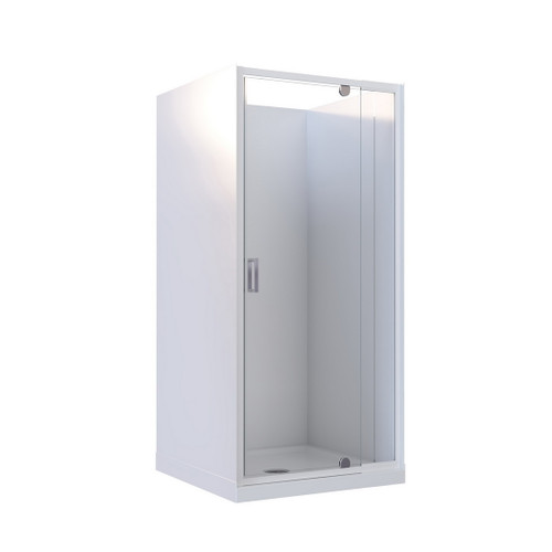 TradePro Acrylic 3-sided Shower 1000 x 1000mm Flat Wall White TRA9003