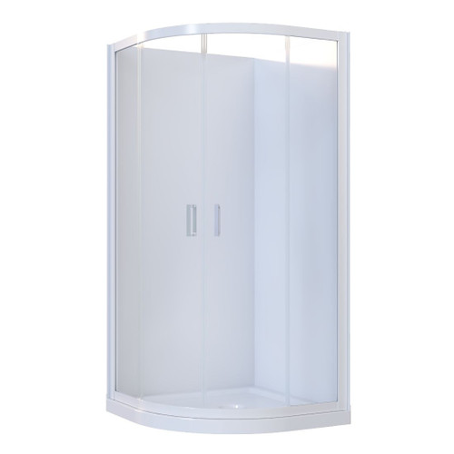TradePro Curved Shower 900 x 900mm Flat Wall White TRA9010