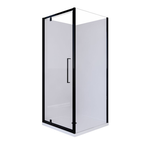 Cove Shower Enclosure Square 900 x 900mm Centre Waste Black Trim RACOVE 900 BLK